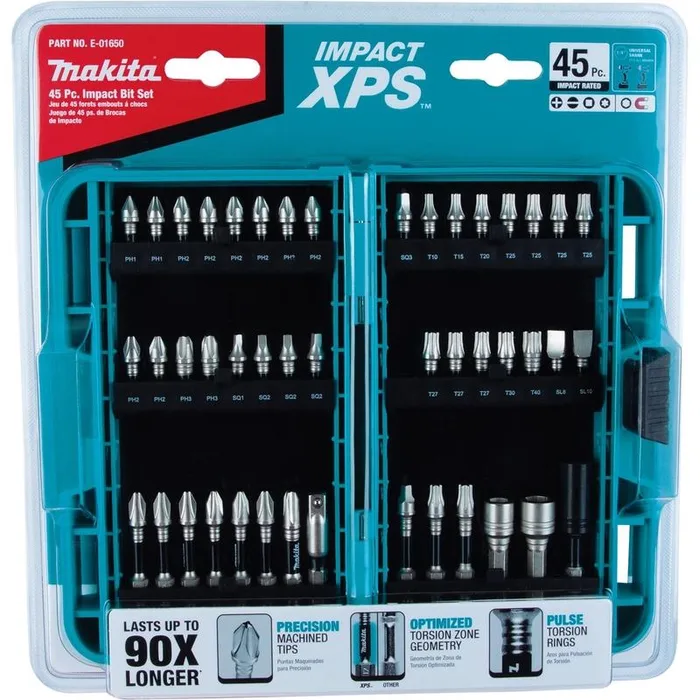 Makita Impact XPS Assorted Impact Driver Bit Set Steel 45 pc