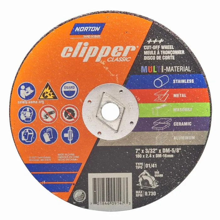 Norton Clipper 7 in. D X 5/8 in. X 3/32 in. thick Aluminum Oxide/Silicon Carbide Classic Cut-Off Whe