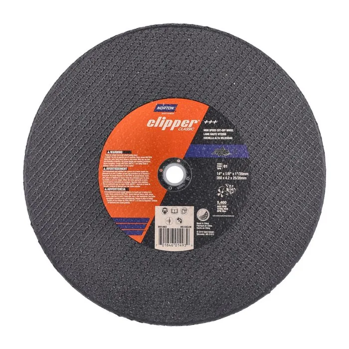 Norton Clipper 14 in. D X 1 in. X 1/8 in. thick Aluminum Oxide Classic Cut-Off Wheel 1 pk