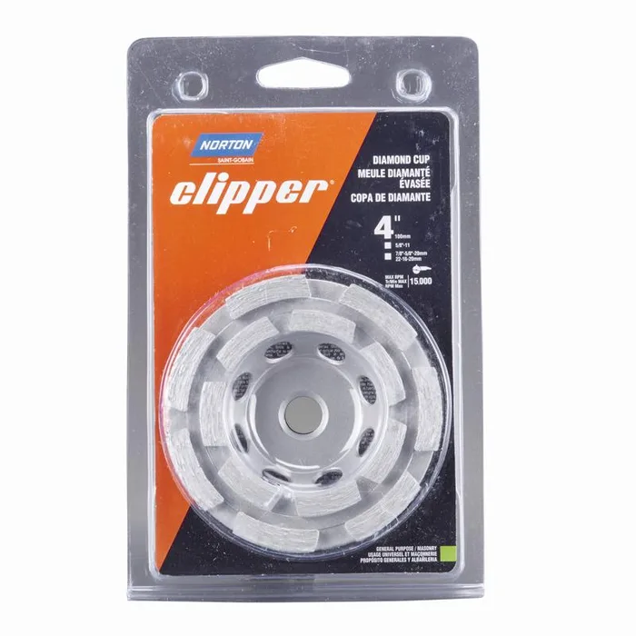 Norton Clipper 4 in. D X 5/8-11 in. X 0.210 in. thick Classic Cup Wheel 1 pk