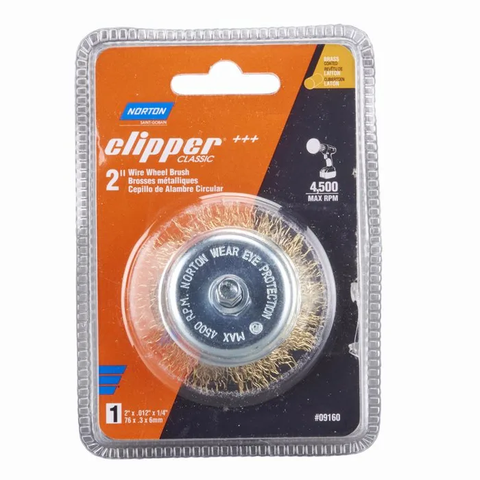 Norton Clipper 2 in. Coarse Crimped Wire Wheel Brush Brass 4500 rpm 1 pc
