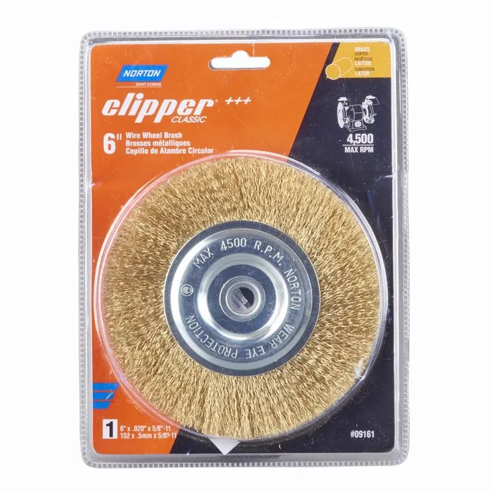 Norton Clipper 6 in. Coarse Crimped Wire Wheel Brush Brass 4500 rpm 1 pc