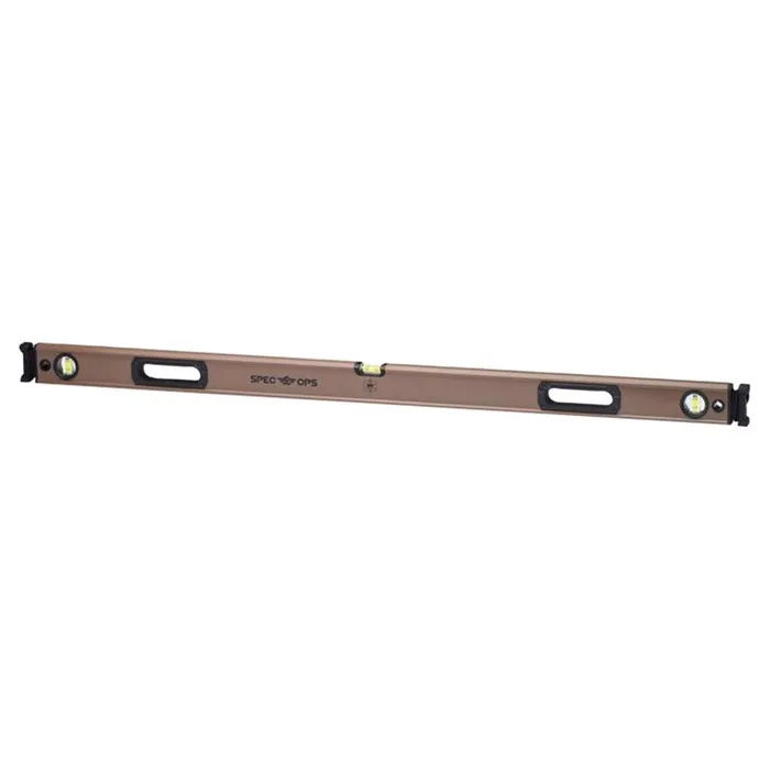 Spec Ops 48 in. Aluminum Box Beam Level with Bungee 3 vial