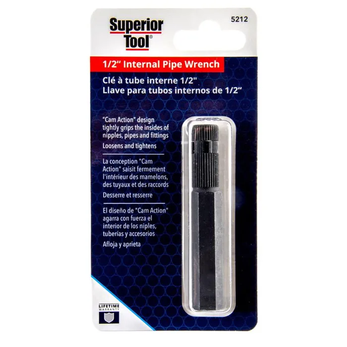 Superior Tool Internal Pipe Wrench 1/2 in. drive X 3-1/16 in. L Silver 1 pc
