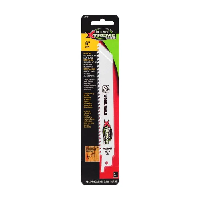 Blu-Mol Xtreme 6 in. Bi-Metal Reciprocating Blade 6 TPI 1 pk
