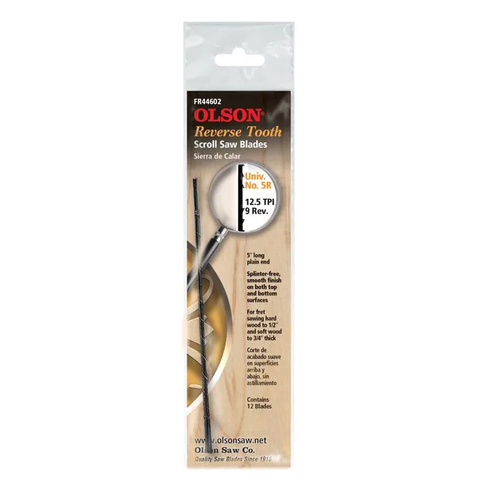Olson 5 in. Carbon Steel Scroll Saw Blade 12.5 TPI 12 pk