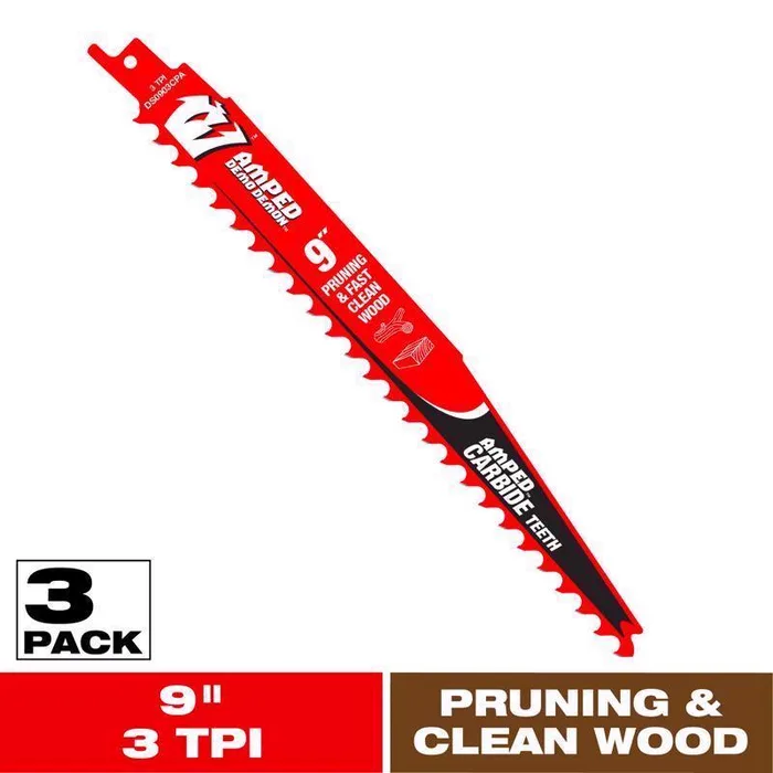 Diablo Amped Demo Demon 9 in. Carbide Tipped Reciprocating Saw Blade Set 3 TPI 3 pk
