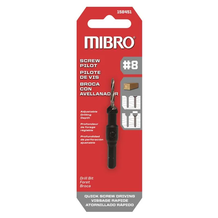 Richelieu Mibro #8 X 2.75 in. L Steel Screw Pilot Pilot Drill Bit Straight Shank 1 pk