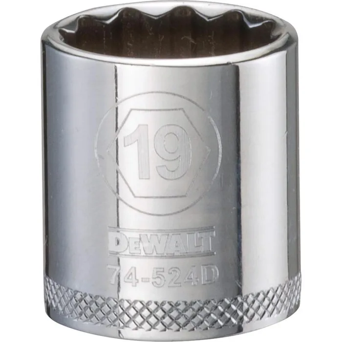 DeWalt 19 mm X 3/8 in. drive Metric 12 Point Socket 1 pc