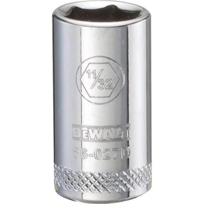 DeWalt 11/32 in. X 1/4 in. drive SAE 6 Point Socket 1 pc