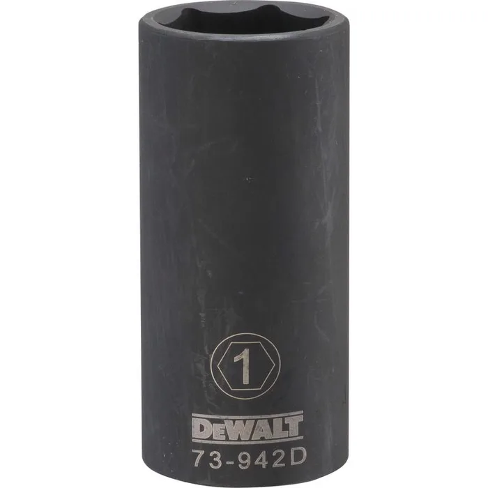 DeWalt 1 in. X 1/2 in. drive SAE 6 Point Deep Impact Socket 1 pc