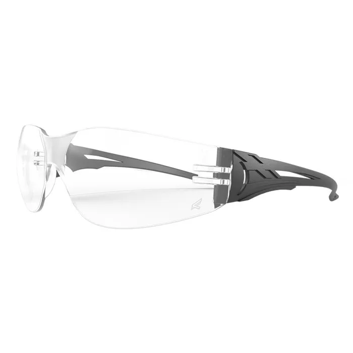 Edge Eyewear Anti-Fog Viso Safety Glasses Clear Lens Black Frame