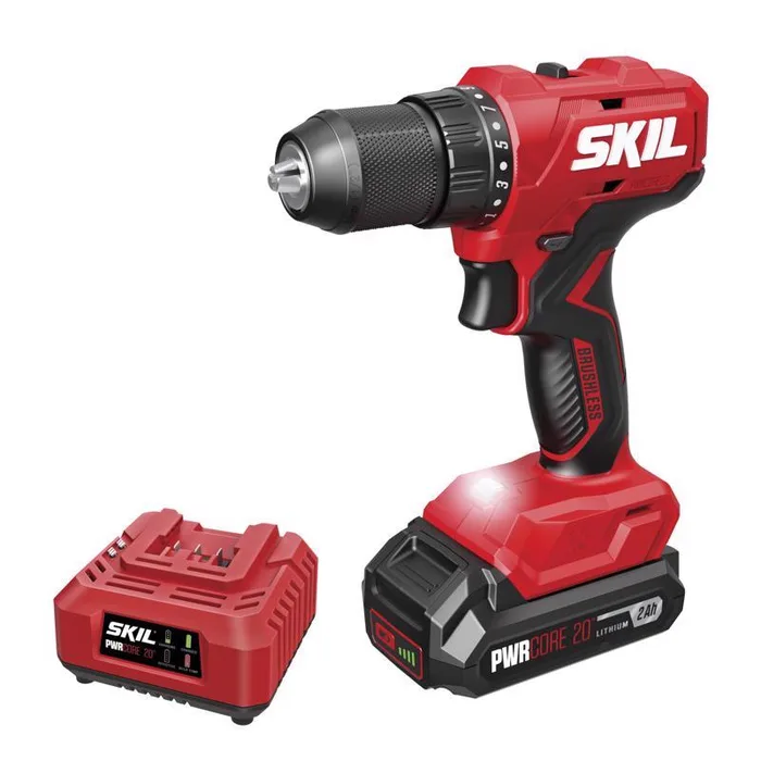 SKIL 20V PWRCORE 1/2 in. Brushless Cordless Drill/Driver Kit (Battery & Charger)