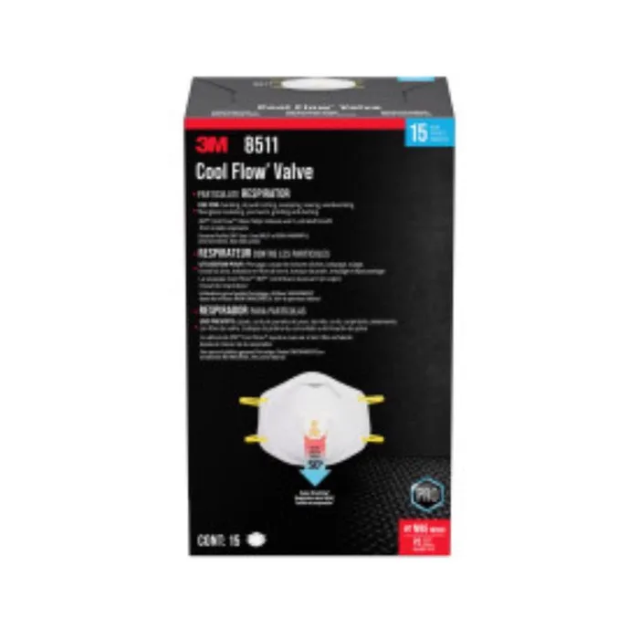 3M Cool Flow N95 Disposable Particulate Respirator Valved White 15 pk