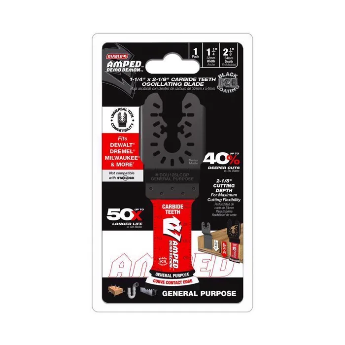 Diablo Demo Demon 2-1/8 in. L X 1-1/4 in. W Carbide General Purpose Oscillating Blade 1 pk