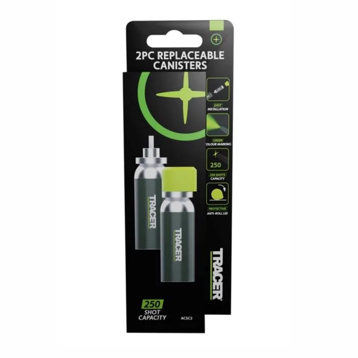 Tracer TrueShot 1 oz Hi-Visibility Replacement Chalk Canister Fluorescent Green 2 pk