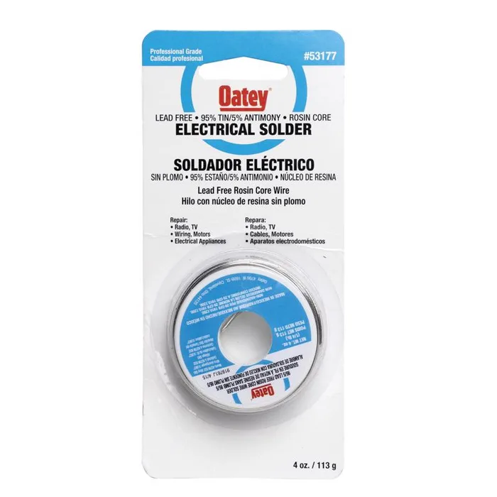 Oatey 4 oz Lead-Free Rosin Core Solder Wire Tin/Antimony 95/5 1 pc