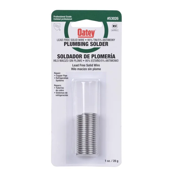 Oatey 1 oz Plumbing Wire Solder Tin/Antimony 95/5 1 pc
