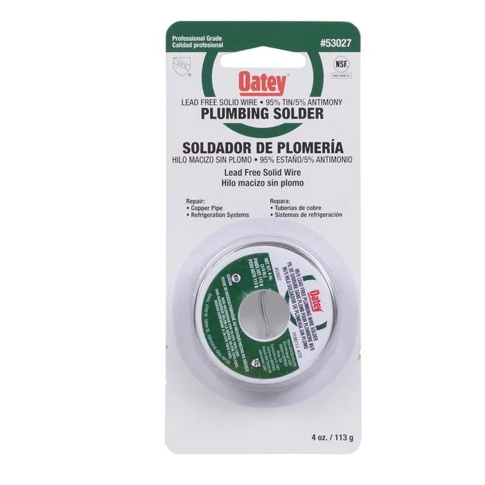 Oatey 4 oz Lead-Free Plumbing Wire Solder Tin/Antimony 95/5 1 pc