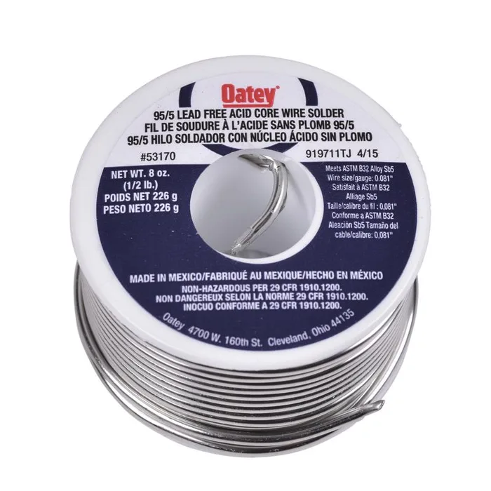 Oatey 8 oz Acid Core Wire Solder Tin/Antimony 1 pc