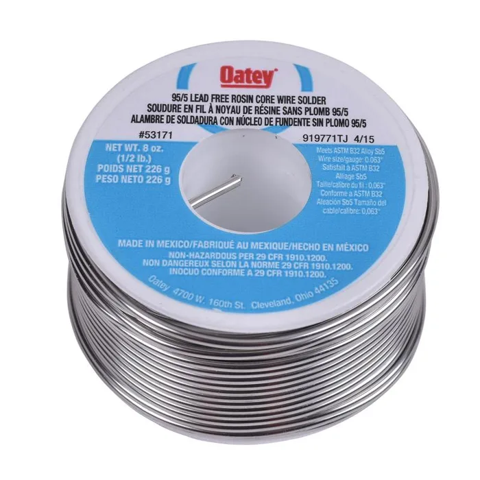 Oatey Lead-Free Rosin Core Solder Wire Tin/Antimony 95/5 1 pc