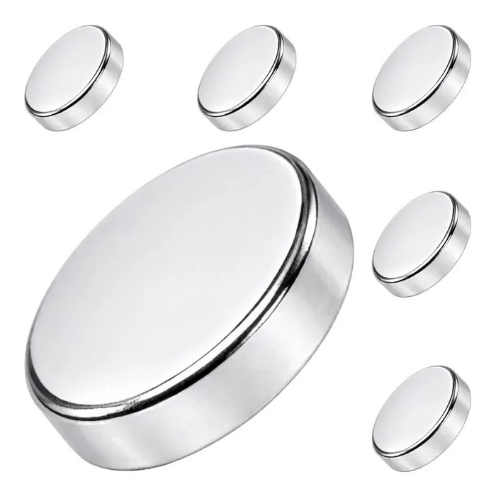 Magnet Source .118 in. L X .472 in. W Silver Super Disc Magnets 4.3 lb. pull 6 pc