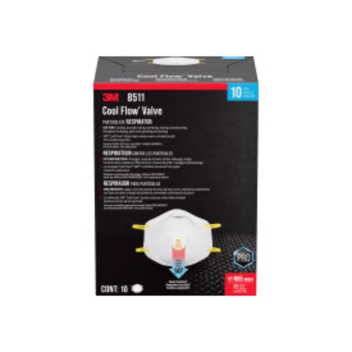 3M N95 Paint Sanding Cup Disposable Respirator Pro-Series Valved White 10 pc