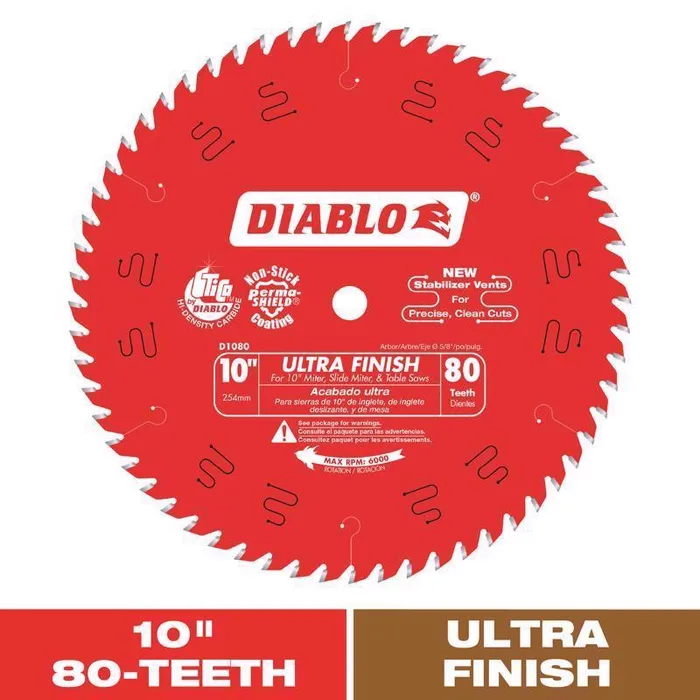 Diablo 10 in. D X 5/8 in. TiCo Hi-Density Carbide Circular Saw Blade 80 teeth 1 pk