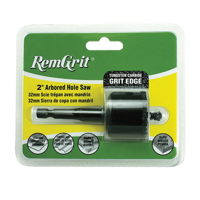 Disston RemGrit 2 in. Carbide Grit 7/8 in. L X 1/4 in. D Hole Saw Arbor Included
