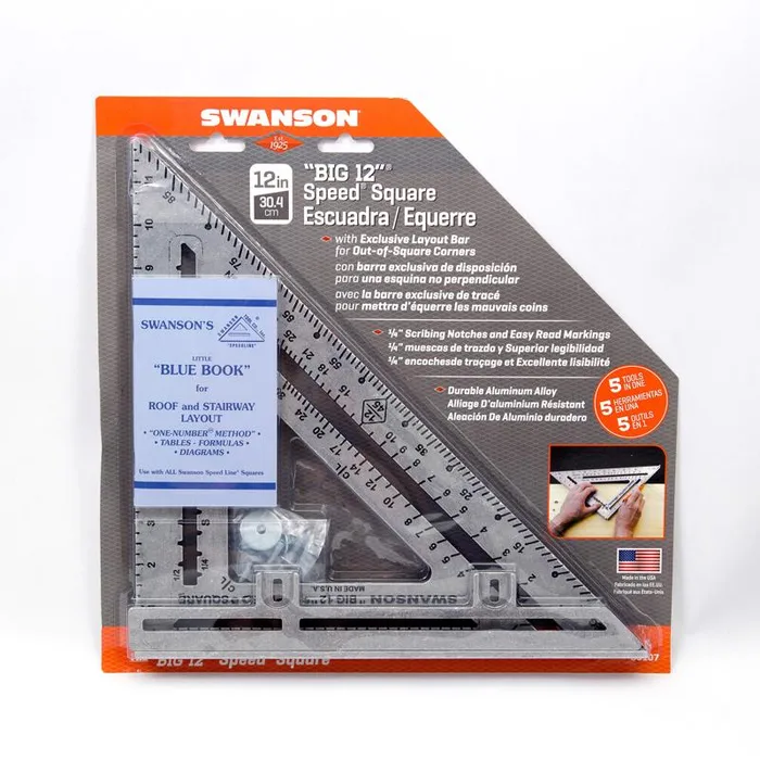 Swanson 12 in. L X 1 in. H Aluminum Big 12 Speed Square
