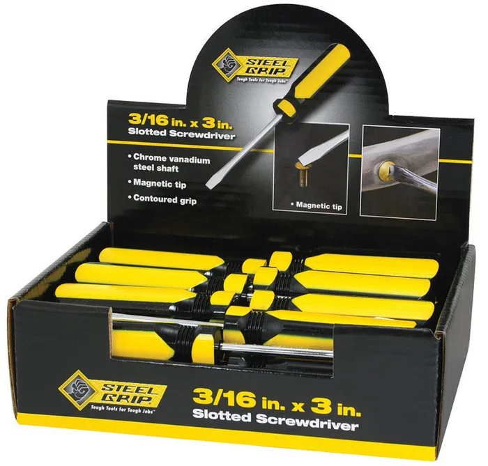 Steel Grip 3/16 in. X 3 in. L Slotted Screwdriver 1 pc (Pack of 24)