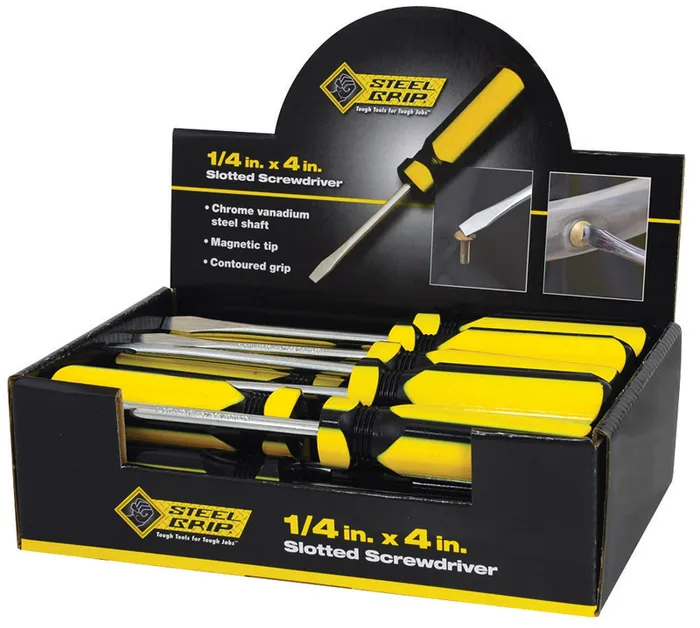 Steel Grip 1/4 in. X 4 in. L Slotted Screwdriver 1 pc (Pack of 24)