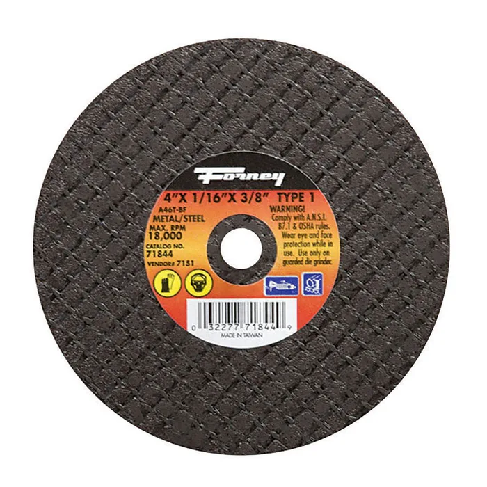 Forney 4 in. D X 3/8 in. X 1/16 in. thick Aluminum Oxide Metal Cut-Off Wheel 1 pc