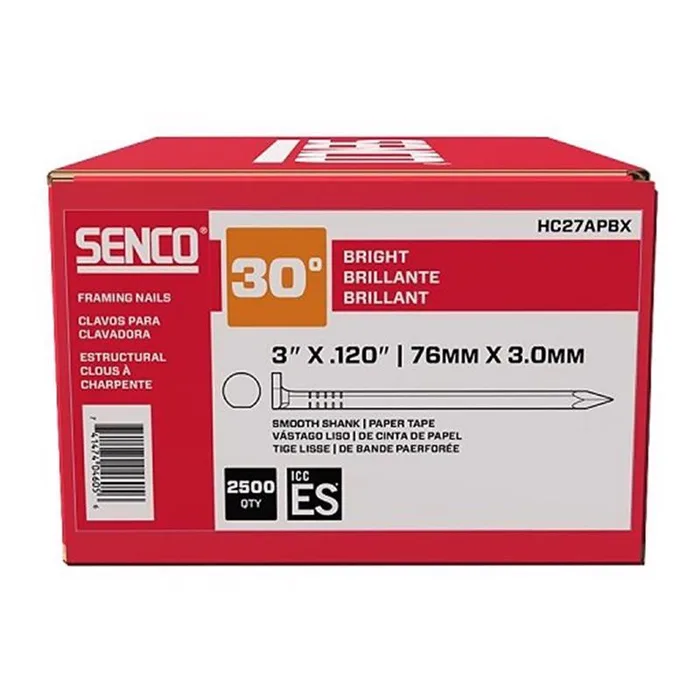 Senco 3 in. L Angled Strip Bright Framing Nails 30 deg 2500 pk