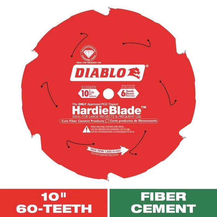 Diablo HardieBlade 10 in. D X 5/8 in. PCD Fiber Cement Blade 6 teeth 1 pk