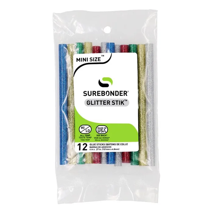 Surebonder 0.3 in. D X 4 in. L Glitter Glue Sticks Assorted Colors 12 pk