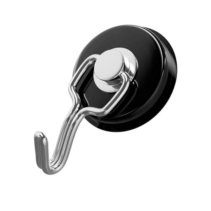 Magnet Source .29 in. L X 1.5 in. W Black Rotating Magnetic Hook 65 lb. pull 1 pc