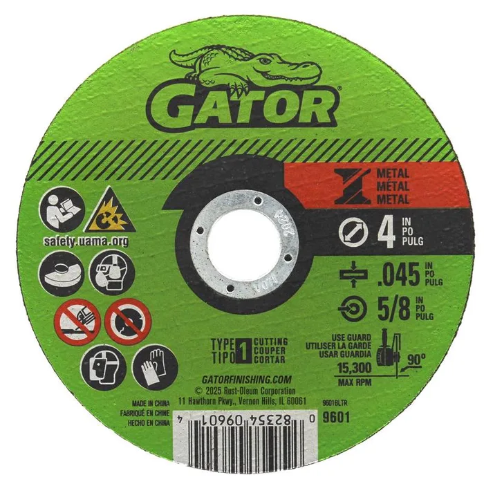Gator 4 in. D X 5/8 in. X .045 in. thick Aluminum Oxide Type 1 Cut-Off Wheel 1 pc