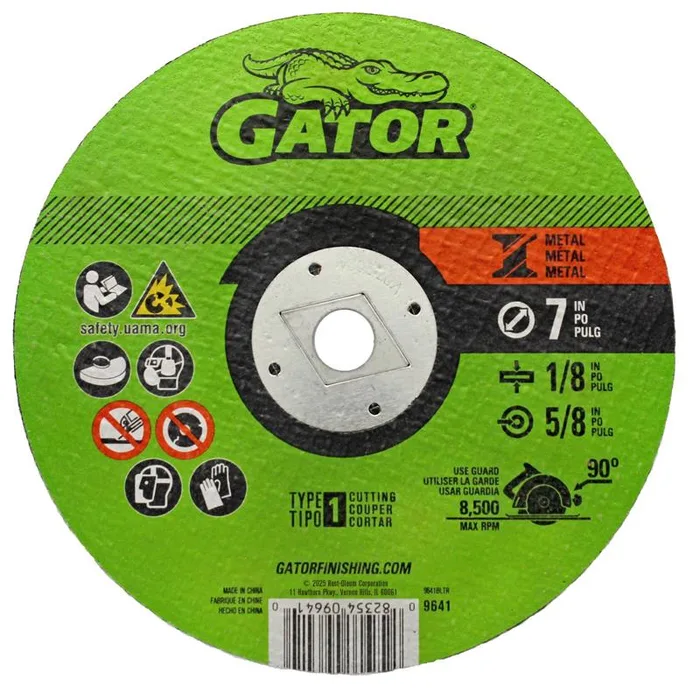 Gator 7 in. D X 5/8 in. X 1/8 in. thick Aluminum Oxide Type 1 Metal Cut-Off Blade 1 pc