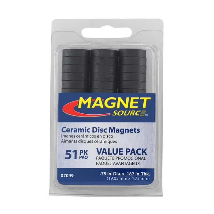 Magnet Source .197 in. L X .701 in. W Black Disc Disc Magnets 0.7 lb. pull 51 pc