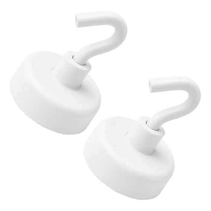Magnet Source 1.4 in. L X 1 in. W White Magnetic Hooks 9 lb. pull 2 pc