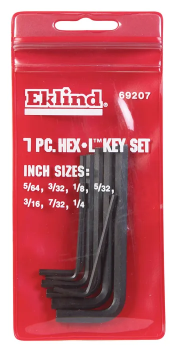 Eklind Hex-L 5/64 to 1/4 in. SAE Short Arm Hex L-Key Set 7 pc (Pack of 6)