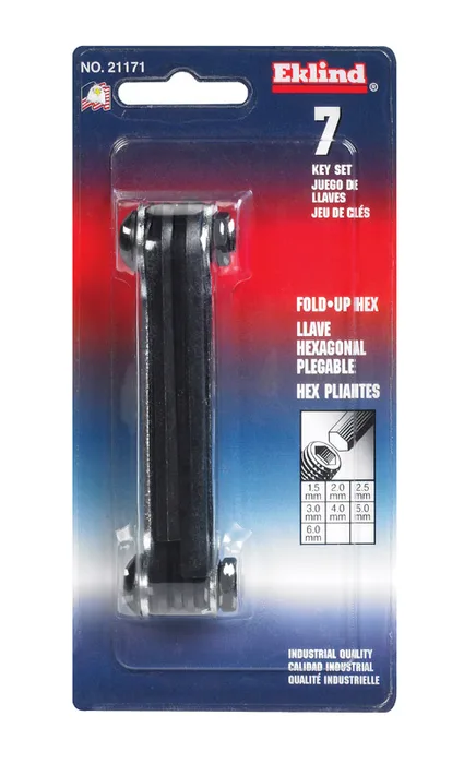 Eklind Metric Fold-Up Hex Key Set 7 pc