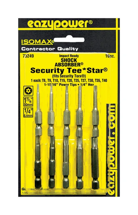 Eazypower Isomax Torx 1-15/16 in. L Impact Security Insert Bit Set Chrome Vanadium Steel 10 pc