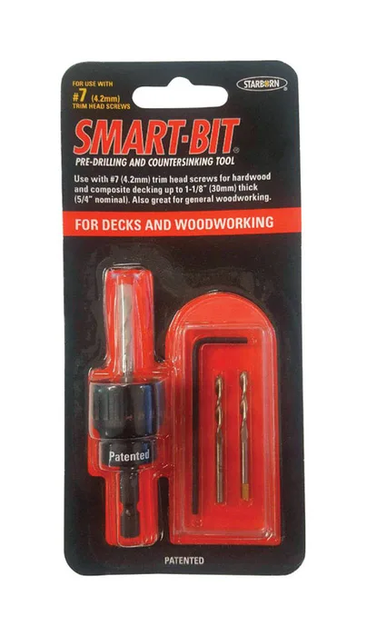 Starborn Smart-Bit #7 X 1 in. L Stainless Steel Pre-Drilling and Countersinking Tool 4 pc