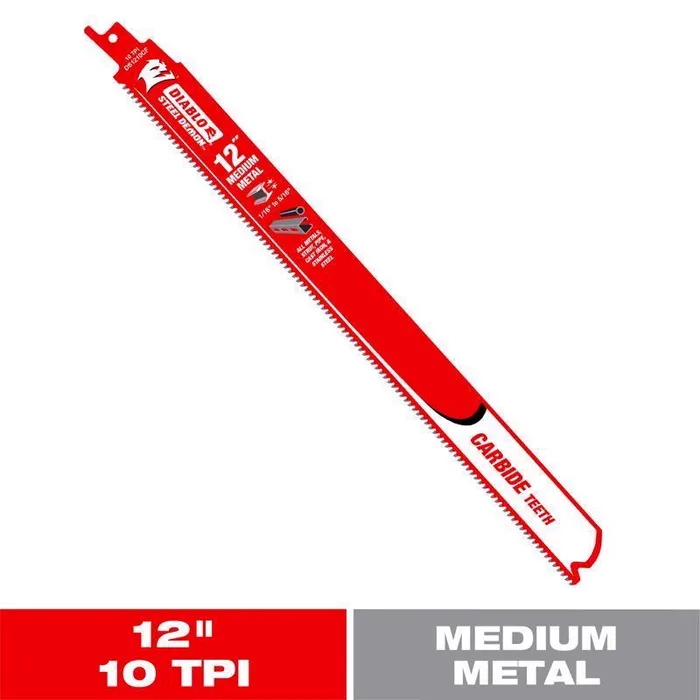 Diablo Steel Demon 12 in. Carbide Tipped Medium Metal Reciprocating Saw Blade 10 TPI 1 pk