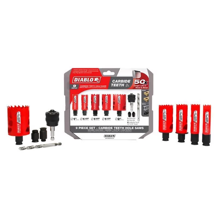 Diablo Mandrel 2-3/8 in. L Hole Saw Kit Arbor Included