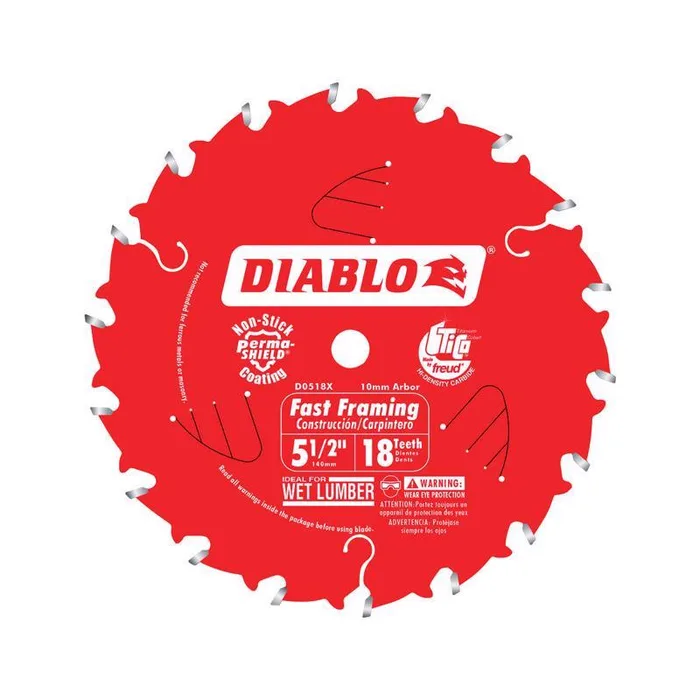 Diablo 5-1/2 in. D X 10 mm Fast Framing TiCo Hi-Density Carbide Trim Saw Blade 18 teeth 1 pk