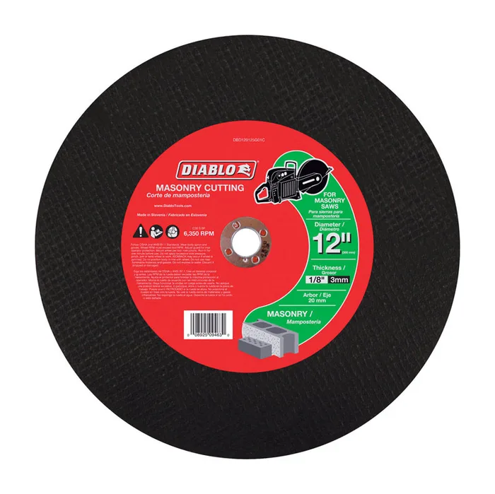 Diablo 12 in. D X 20 mm X 1/8 in. thick Silicon Carbide Masonry Cut-Off Disc 1 pc