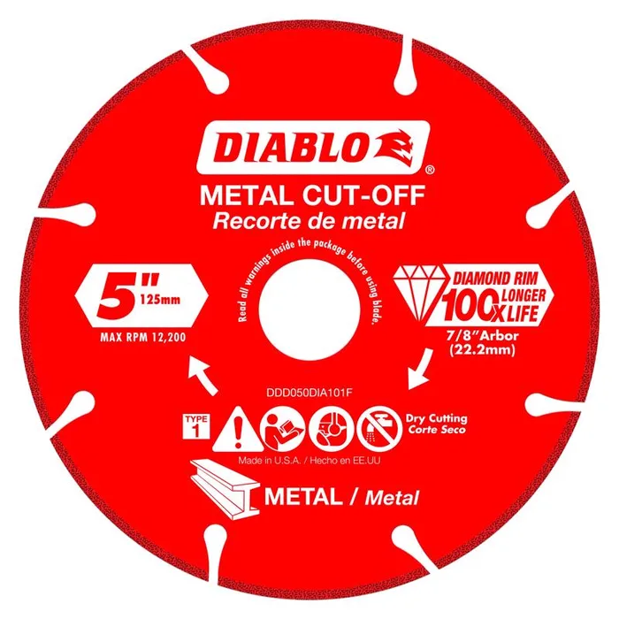 Diablo 5 in. D X 7/8 in. X 0.039 in. thick Diamond Metal Cut-Off Wheel